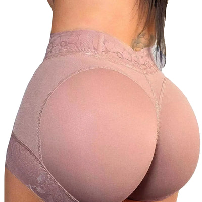 Braguitas Levanta Glúteos para Mujer, de Talle Alto, Control de Abdomen, Ropa Interior Moldeadora, Faja Pantalón Corto (Morado Rosado X-Grande)