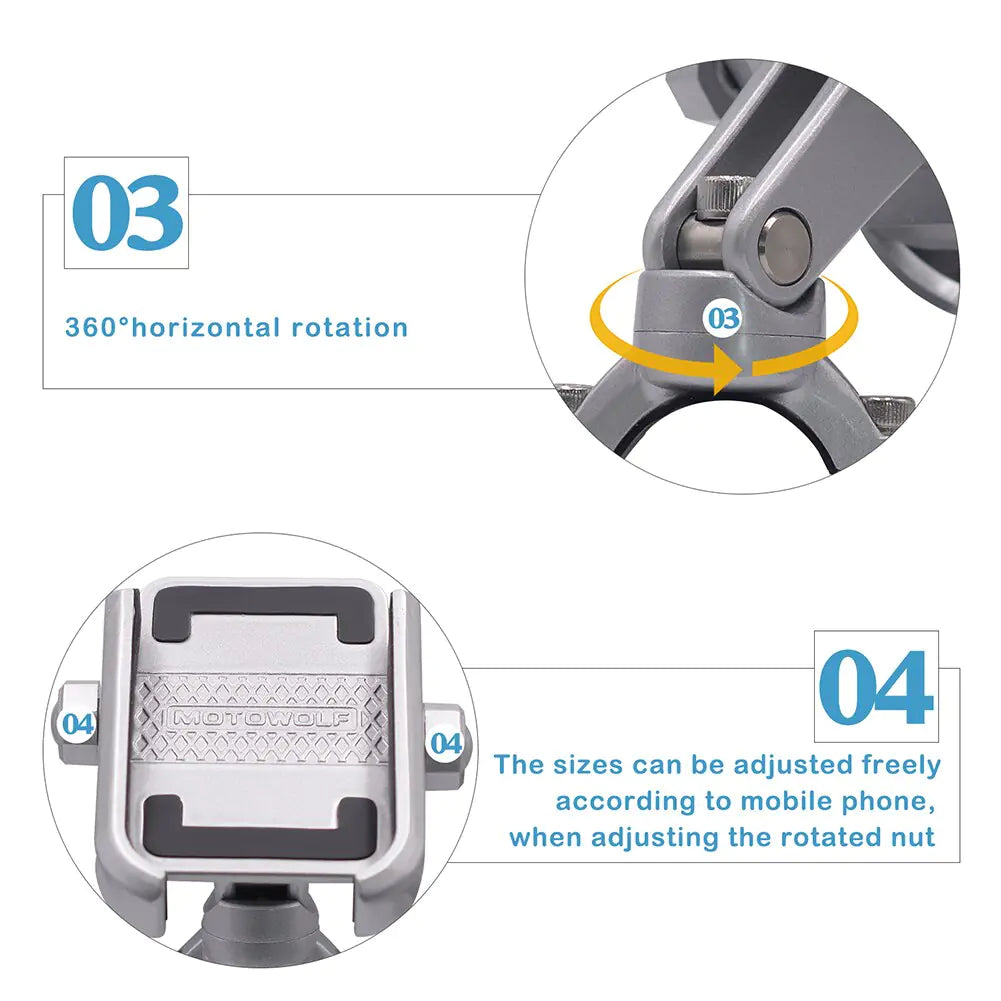 Aluminum Alloy Phone Navigation Mount for Cycling