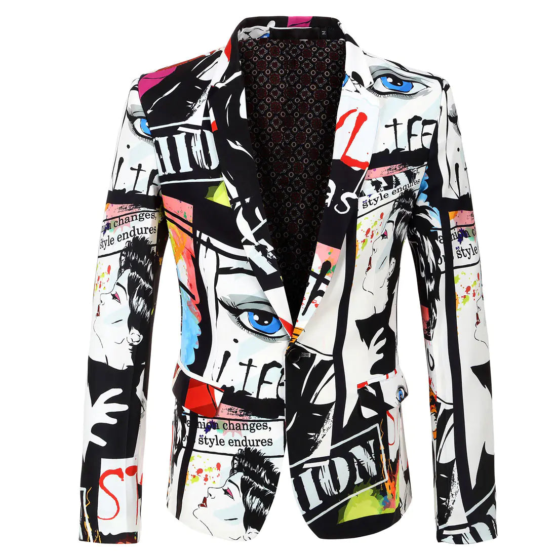 Graffiti Printed Suit Jacket