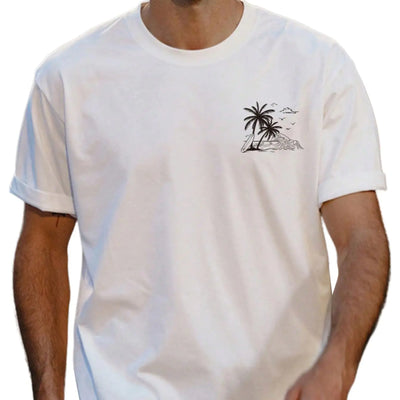 Floerns Mens Summer Streetwear Causal T Shirts Ombre Tropical Print Crewneck Short Sleeve Tee Shirts Tops White Small