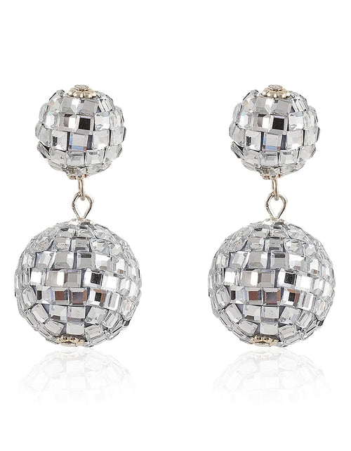 Charger l'image dans la visionneuse de galerie, Boucles d'oreilles boule disco pour femmes Boucles d'oreilles disco scintillantes pour femmes Accessoires de costume Boucles d'oreilles pendantes boule disco Boucles d'oreilles boule miroir Années 60 70 Bijoux disco pour femmes Accessoires tenues disco
