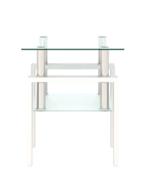 Load image into Gallery viewer, 1-Piece Modern Tempered Glass Tea Table Coffee Table End Table, Square Table For Living Room, Transparent White
