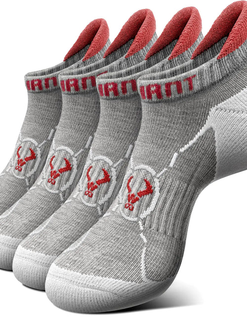 Load image into Gallery viewer, BULLIANT Mens Ankle Socks 4 Pairs-Athletic Running Socks Cushioned No Show For Men Breathable Wicking-Arch Support(4PairsShoes Size:Men 9.5-11.5)
