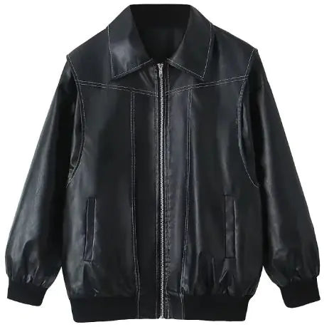 Load image into Gallery viewer, Retro Jacket Cool Stand Collar Long Sleeve Jacket Womens Clothing
