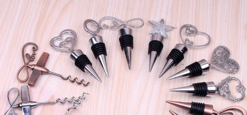 Heart-Shaped Wine Opener and Stopper Set
