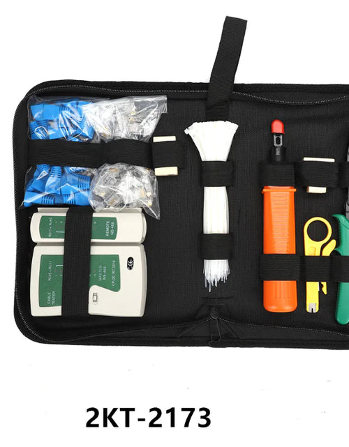Charger l'image dans la visionneuse de galerie, Kit d'outils pour réseau domestique avec pince à sertir et testeur
