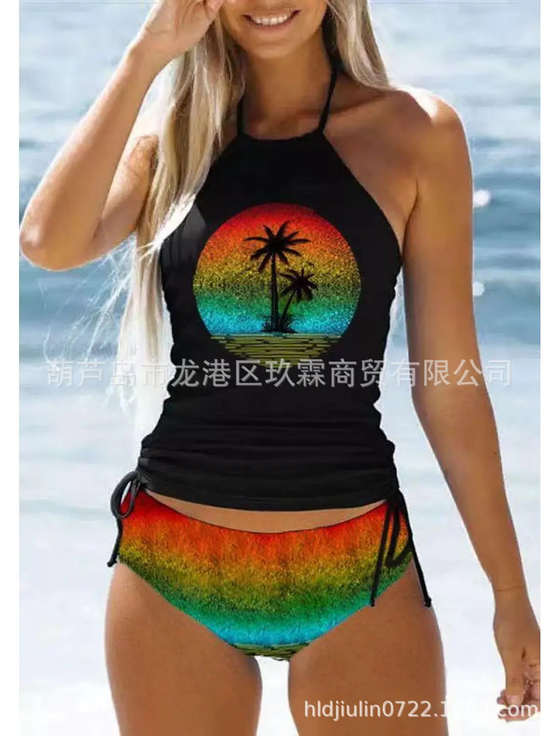 2023 Women's Black Triangle Bikini Swimwear Set