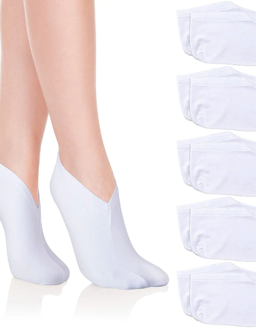 Charger l'image dans la visionneuse de galerie, 5 paires de chaussettes hydratantes pour le spa de nuit pour pieds secs, chaussettes améliorant l'hydratation, chaussettes hydratantes cosmétiques pour femmes et hommes, blanc
