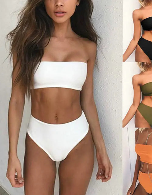 Load image into Gallery viewer, New Sexy Strapless High-Waisted Bikini Swimwear
