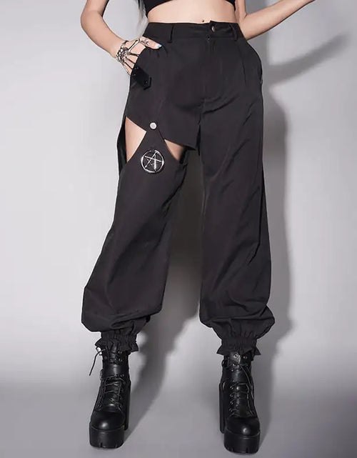 Charger l'image dans la visionneuse de galerie, Pantalon cargo de jogging ample style Goth Punk

