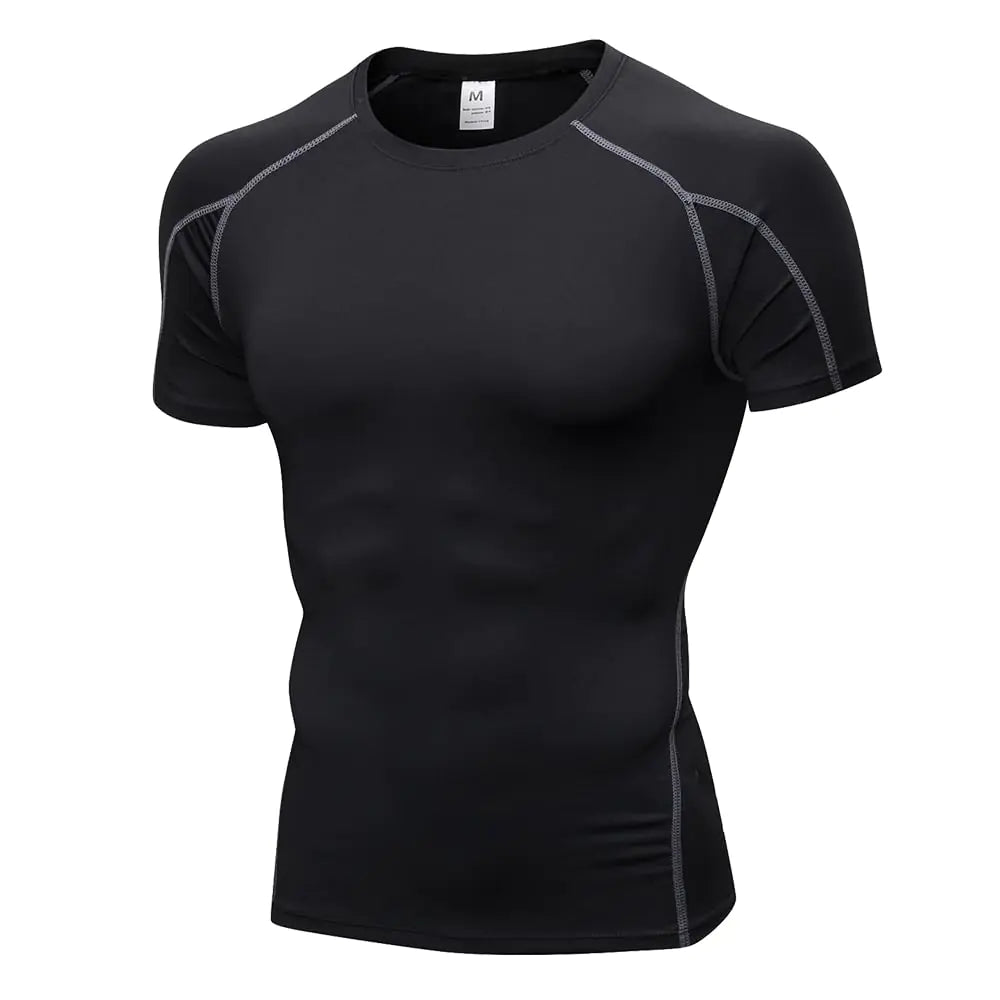 EARGFM Mens Compression Shirt Athletic Short Sleeve Quick Dry Base-Layer Workout Running Sports Active Fitted 1 Pack #B Grey Medium