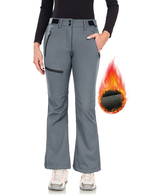 Load image into Gallery viewer, Dr.Cyril Snow Pants WomensSki Pants Waterproof Fleece Lined Insulated Hiking Pants Snowboard Winter Work Outdoor Pants Grey
