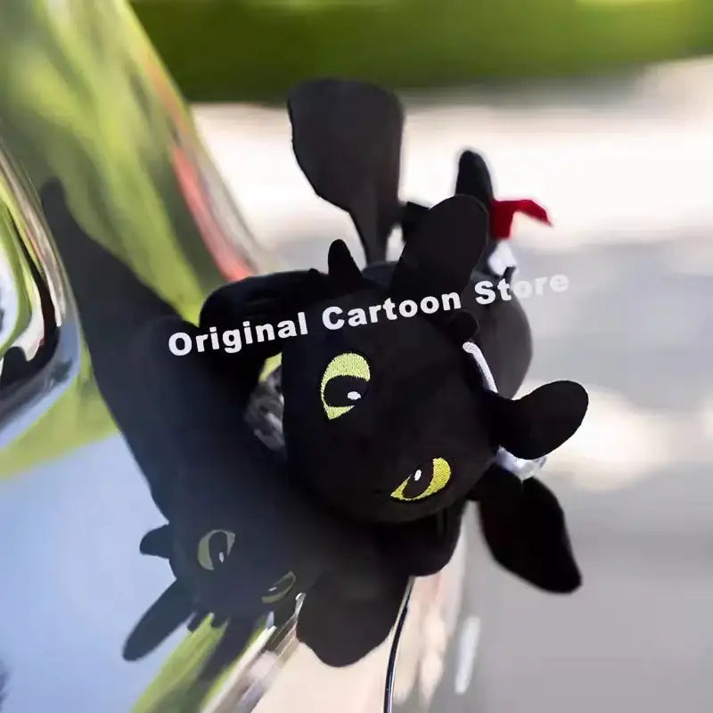 Original Car Roof Teeth Flying Dragon Plush Toy Doll Ornaments Car Accessories Trunk Decorate Motorcycle Helmet Accessories