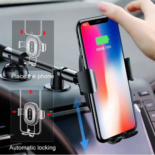 Cargador Inalámbrico BASEUS Gravity Car Mount para iPhone X