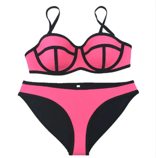 Load image into Gallery viewer, New Style Neoprene Screened Bikini Swimwear

