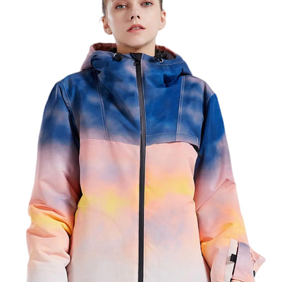 MONTFLIX Ski Jacket Women Waterproof Winter Snow Coats With Hooded Skiing Snowboard Jacket Windproof(XLPink)