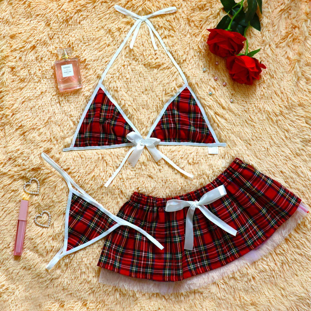 Lencería sexy de colegiala, vestido de dormir, ropa de noche, lencería, babydoll para mujer, EE. UU.