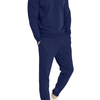 Uni Clau Mens Casual Tracksuit Athletic Sweatsuits Long Sleeve 2 Piece Outfit Running Jogging Sport Suit Sets Navy XL