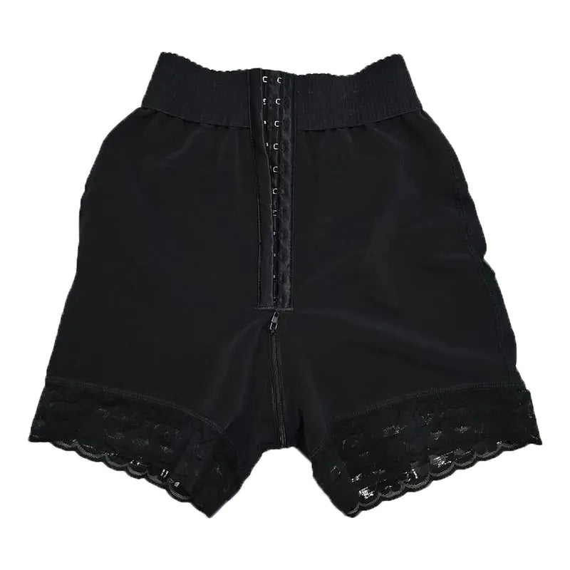 Mid-Rise Shapewear Control Briefs with Lace and Zipper