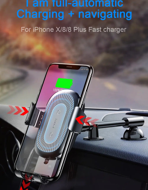Cargar imagen en el visor de la galería, Cargador Inalámbrico BASEUS Gravity Car Mount para iPhone X
