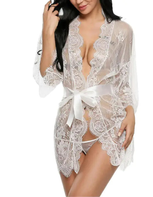 Load image into Gallery viewer, New Women's Lace Kimono Lingerie Set
