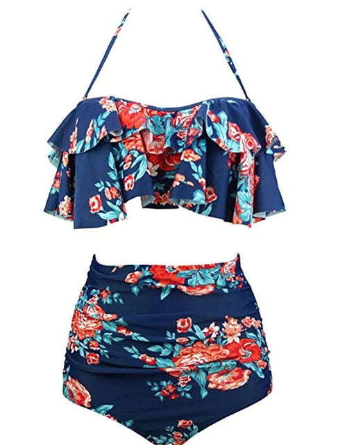 Load image into Gallery viewer, High-Waisted Ruffle Plus Size Bikini Swimwear
