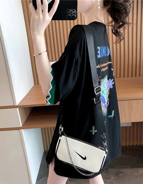 Load image into Gallery viewer, Patchwork Print Oversized Women&#39;s Casual T-Shirts
